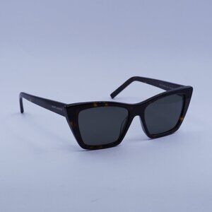 Saint Laurent SL 276 MICA 033 Sunglasses Havana Cat Eye Frame, Grey Lenses